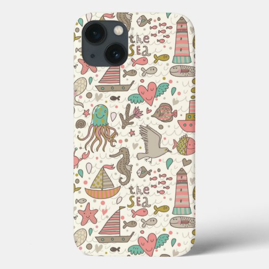 Grappig zomerpatroon met schepen Case-Mate iPhone case (Achterkant)