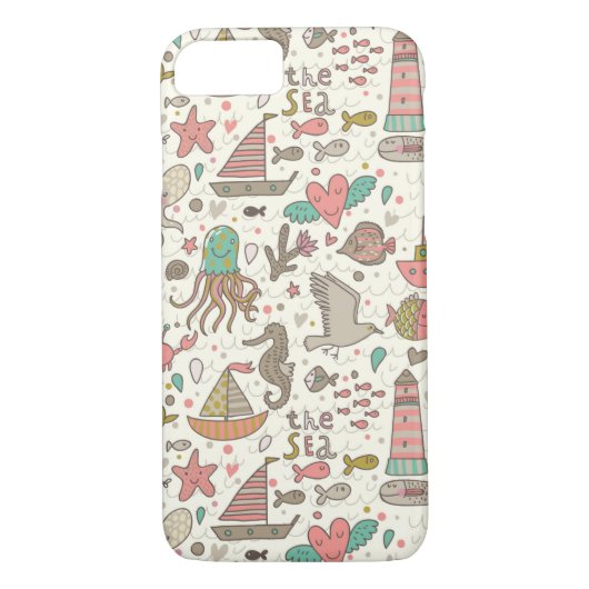 Grappig zomerpatroon met schepen Case-Mate iPhone case (Achterkant)