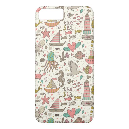 Grappig zomerpatroon met schepen Case-Mate iPhone case (Achterkant)