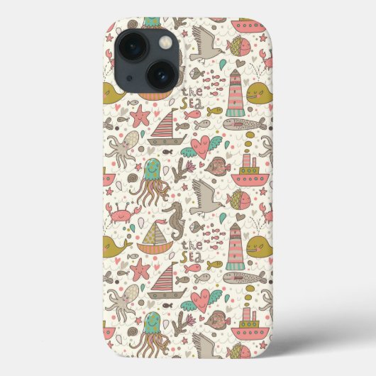 Grappig zomerpatroon met schepen Case-Mate iPhone case (Achterkant)