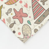Grappig zomerpatroon met schepen fleece deken (Hoek)