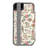 Grappig zomerpatroon met schepen incipio iPhone portemonnee hoesje (Agenda Achterkant)