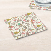 Grappig zomerpatroon met schepen kartonnen onderzetters (Schuin)