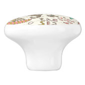 Grappig zomerpatroon met schepen keramische knop (Zijkant)