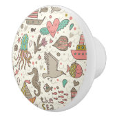 Grappig zomerpatroon met schepen keramische knop (Rechts)