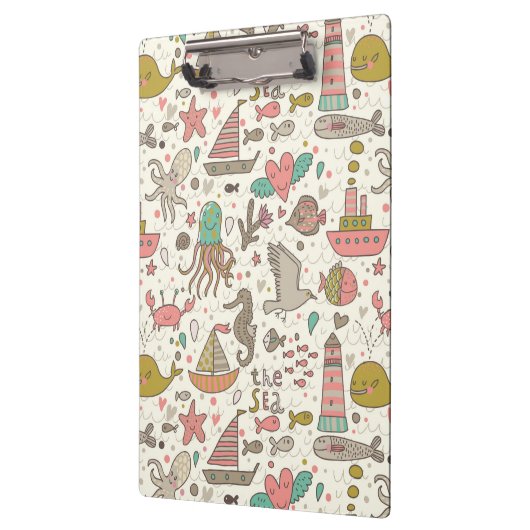 Grappig zomerpatroon met schepen klembord (Links)