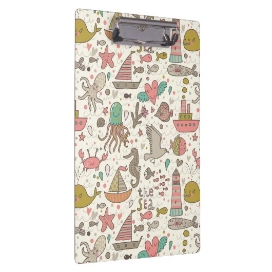 Grappig zomerpatroon met schepen klembord (Rechts)