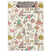 Grappig zomerpatroon met schepen klembord (Voorkant)