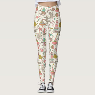 Grappig zomerpatroon met schepen leggings