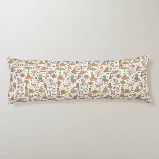 Grappig zomerpatroon met schepen lichaamskussen (Achterkant)