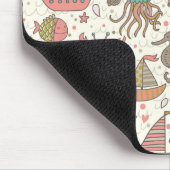 Grappig zomerpatroon met schepen muismat (Hoek)