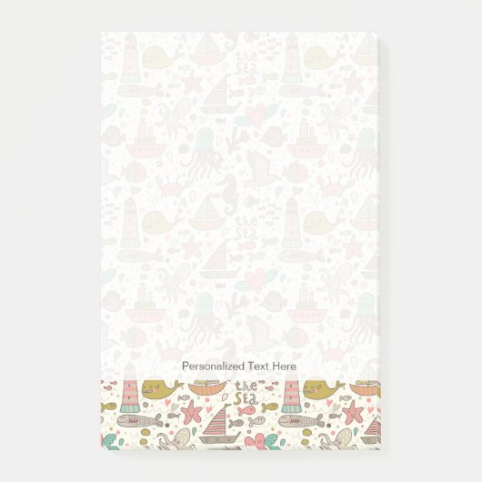 Grappig zomerpatroon met schepen post-it® notes (Voorkant)