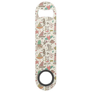 Grappig zomerpatroon met schepen speed flessenopener