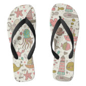 Grappig zomerpatroon met schepen teenslippers (Voetbed)