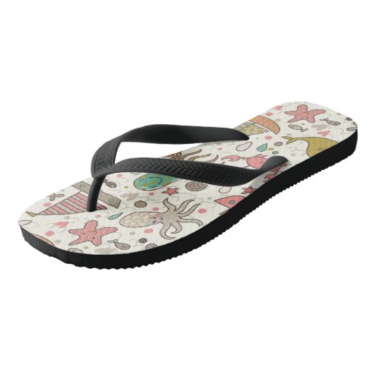 Grappig zomerpatroon met schepen teenslippers (Schuin)