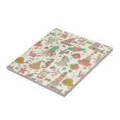 Grappig zomerpatroon met schepen tegeltje (Zijkant)