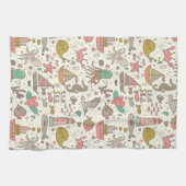 Grappig zomerpatroon met schepen theedoek (Horizontaal)