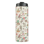 Grappig zomerpatroon met schepen thermosbeker (Voorkant)