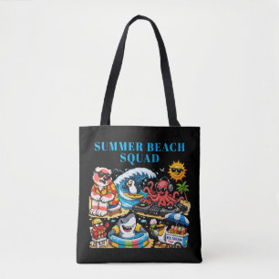 Grappig zomerstrandfeest Dieren - DJ Octopus & Su Tote Bag