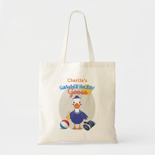 Grappig Zomervakantie Gekke Goose Retro Design Tote Bag (Voorkant)