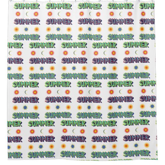 Grappig zomerwoord douchegordijn (Voorkant)