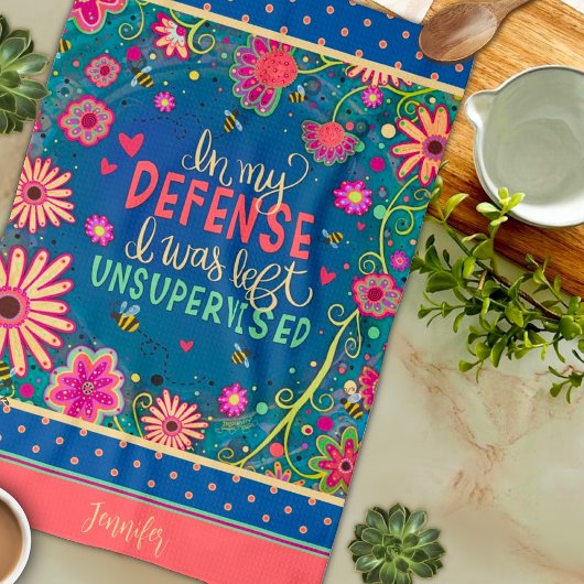 Grappig zonder toezicht citaat Bloemige Bijennaam Theedoek