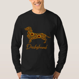 Grappig Zonnebloem teckel cadeau voor teckel liefd T-shirt