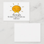 Grappig zonneschijn Baby shower dank je kaarten Notitiekaartje (Voorkant / Achterkant)