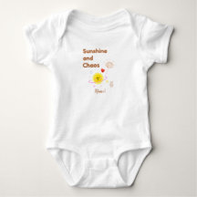 Grappig "Zonnestralen en Chaos" Baby T-Shirt - Sch