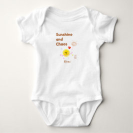Grappig "Zonnestralen en Chaos" Baby T-Shirt - Sch