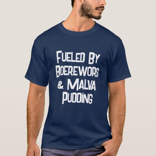 Grappig Zuid-Afrikaans gevoed door Boerwors Mannen T-shirt (Voorkant)