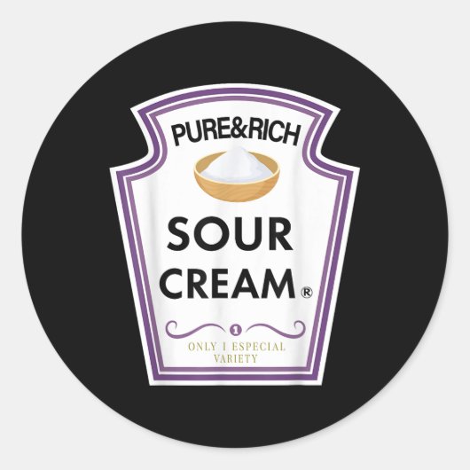 Grappig Zure Cream Group specerij familie Hallowee Ronde Sticker (Voorkant)