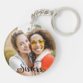 Grappig zusje citaat als je Herfst hart naam foto Sleutelhanger (Achterkant)