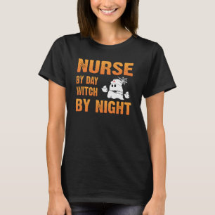 Grappig zuster per dag heks van nacht Halloween T-shirt