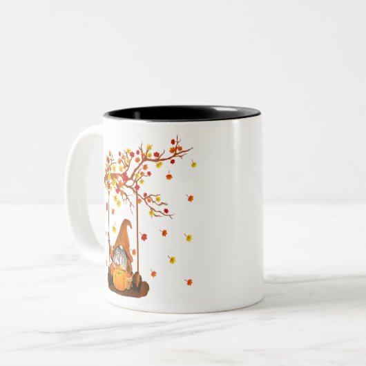 Grappig zuster per dag heks van nacht Halloween Tweekleurige Koffiemok (Voorkant links)