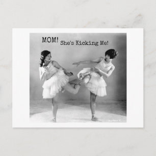 Grappig  zusters die me de dans schoppen briefkaart