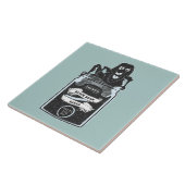 Grappig zwart bonensaus Monster Tegeltje (Zijkant)