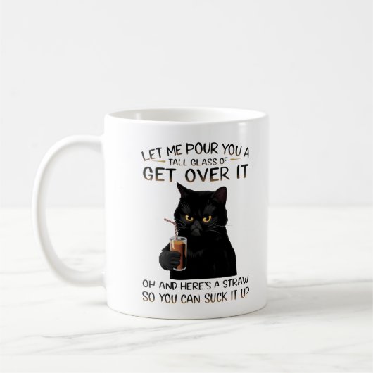 Grappig Zwart Cat Attitude DesignKlassieke Mok, 11 Koffiemok (Links)