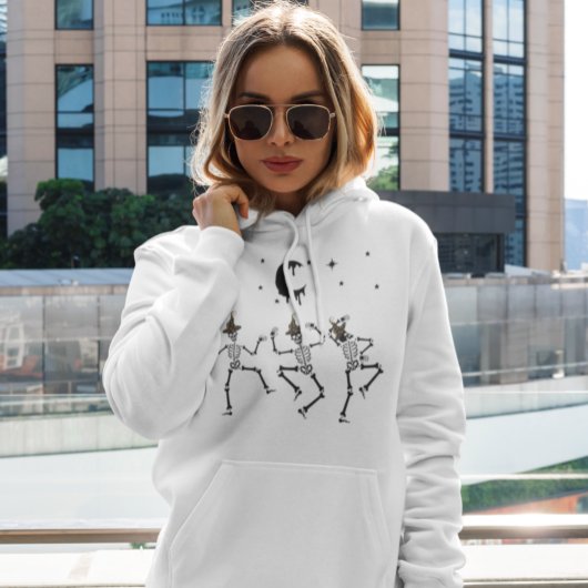 Grappig zwart Dansend Skeleton halloween heks pet Hoodie