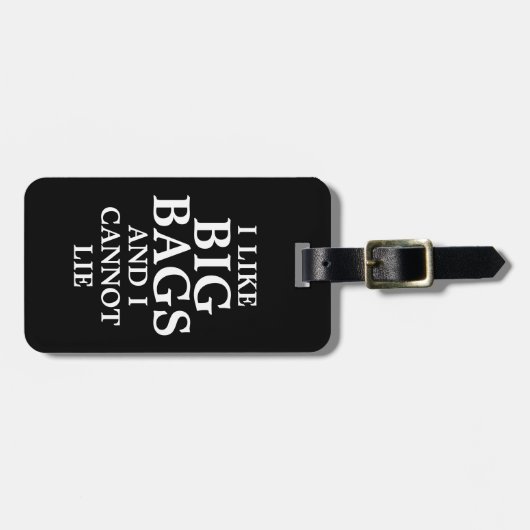 Grappig zwart dat ik van Big Bags hou, kan ik niet Bagagelabel (Voorkant horizontaal)