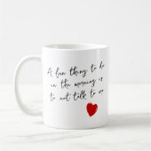 Grappig zwart en wit Goede morgen Wake Up Quote Koffiemok (Links)