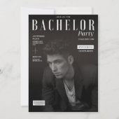 Grappig, zwart en wit, vrijgezellenfeest tijdschri kaart (Voorkant)