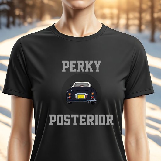 Grappig Zwart Figaro Auto Perky Posterior T-shirt