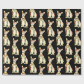 Grappig Zwart Gangster Sphynx Cat Cartoon Pattern Cadeaupapier (Vlak)