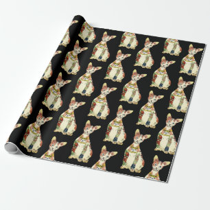 Grappig Zwart Gangster Sphynx Cat Cartoon Pattern Cadeaupapier