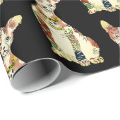 Grappig Zwart Gangster Sphynx Cat Cartoon Pattern Cadeaupapier (Rol Hoek)