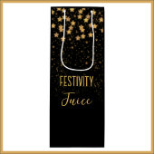 Grappig zwart goud feestelijk wijn cadeautas