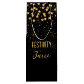 Grappig zwart goud feestelijk wijn cadeautas (Achterkant)
