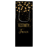 Grappig zwart goud feestelijk wijn cadeautas (Voorkant)