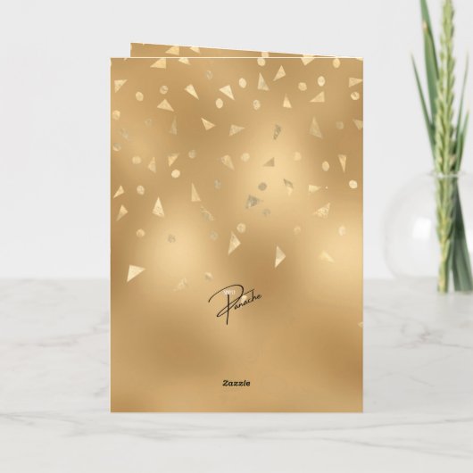 Grappig zwart goud glam glitter vet 80e verjaardag kaart (Achterkant)